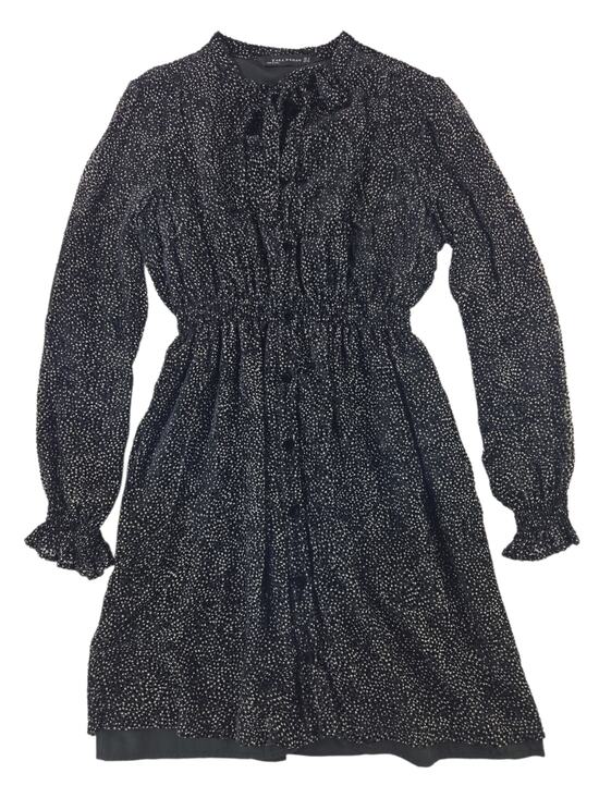 Zara Dresses & Skirts - Zara  | Swiss Dot Dress with Black Velvet Accents  | Size Small